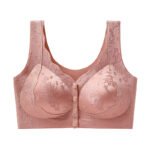 Front-Closure Ice Silk Bra-Salmon Pink - Image 2