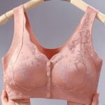 Front-Closure Ice Silk Bra-Salmon Pink