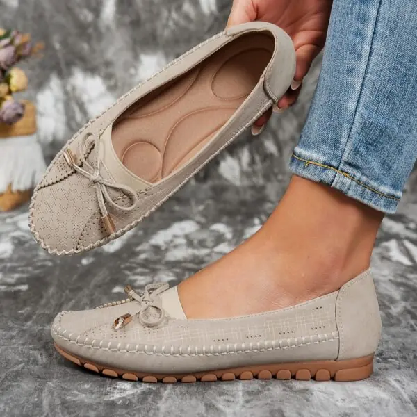 Bow Tie Dr. Shoes-Beige
