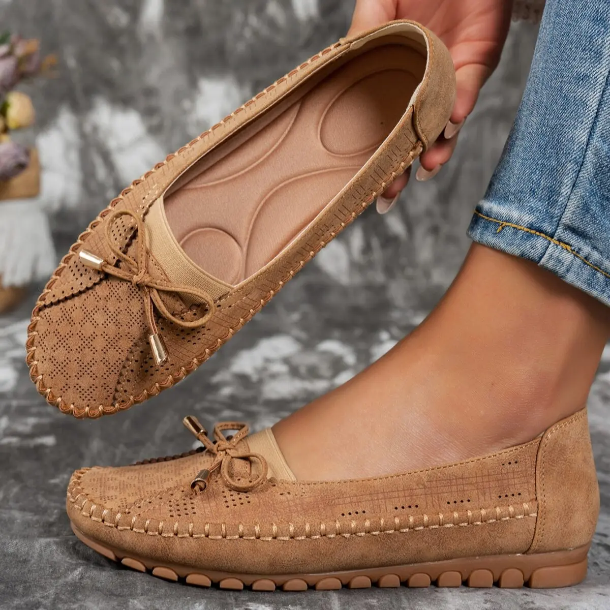 Bow Tie Dr. Shoes-Brown - Image 1